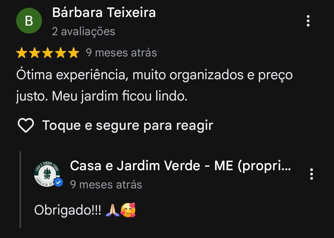 Avaliação de Bárbara Teixeira no Google